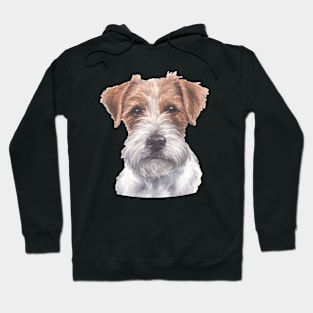 Rough Coated Jack Russell Terrier Watercolor Art Hoodie